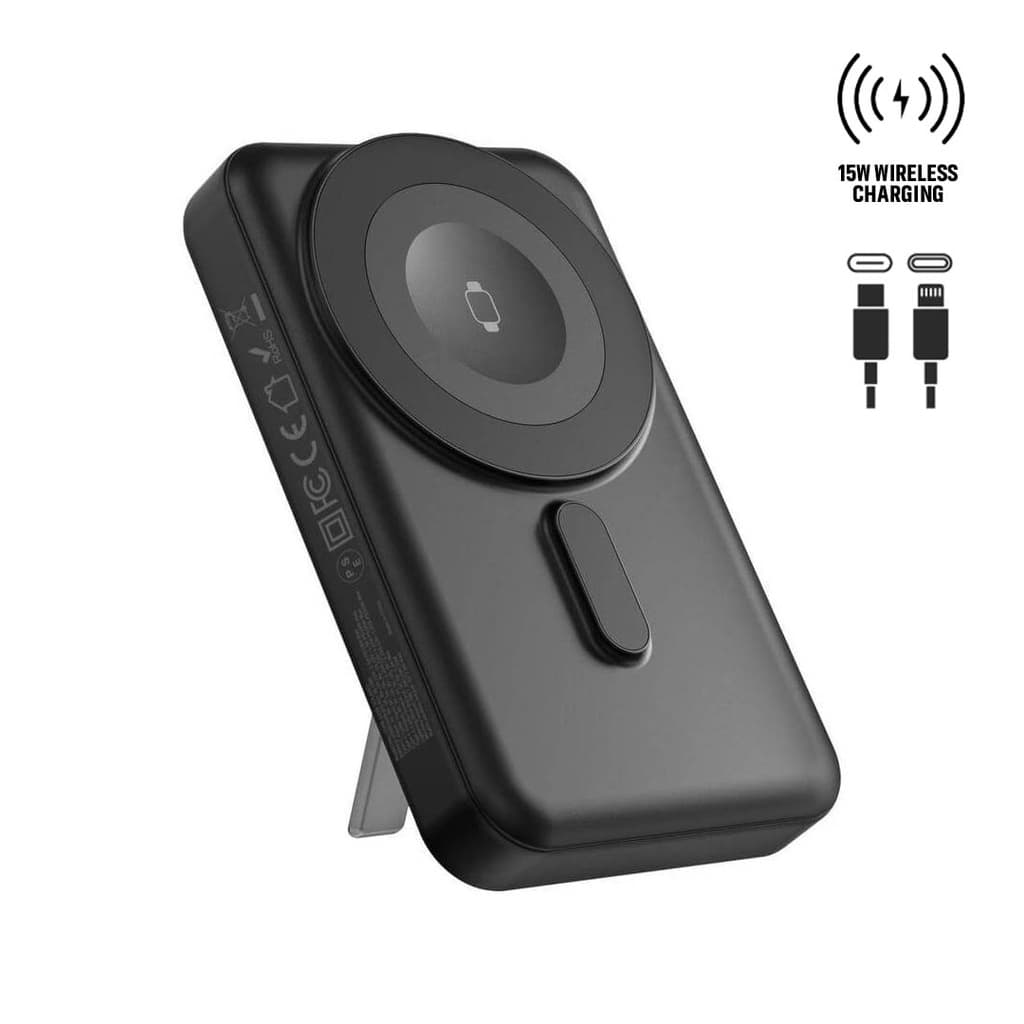 SOLANO - @memorii 10000mAh Mag Wireless Powerbank with Inbuilt Cables corporate gift