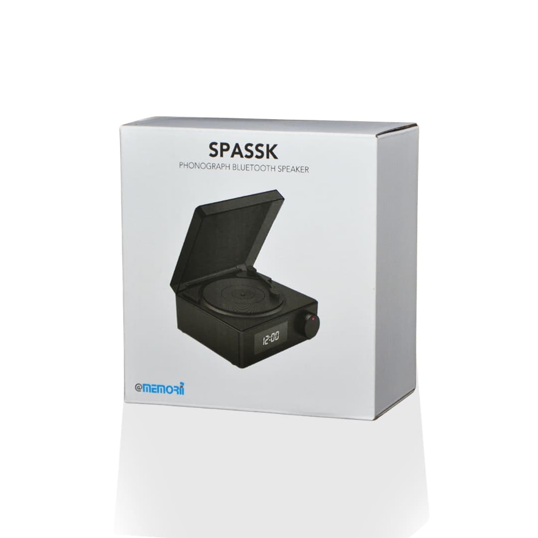 SPASSK - @memorii Phonograph Bluetooth Speaker - Black detail 5