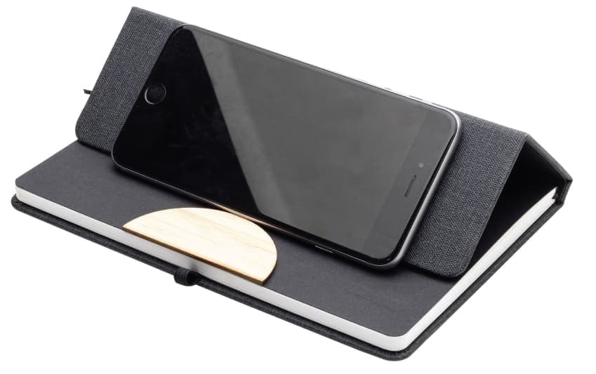 STADE - A5 Hard Cover Notebook with Folding Phone Stand detail 2