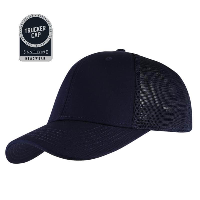 SWIFT - Santhome 6 Panel Trucker Cap - Navy Blue corporate gift