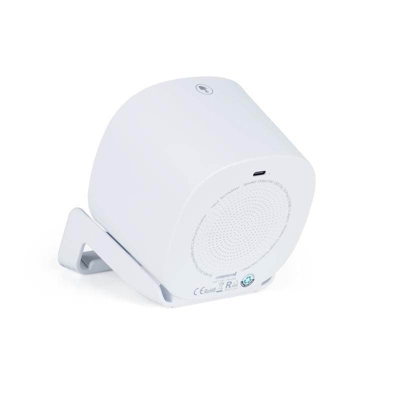 TASOVA - @memorii Recycled 15W Wireless Charger Bluetooth Speaker - White/Tan detail 3