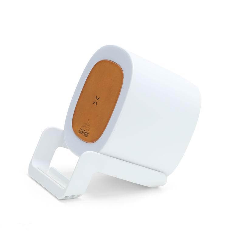 TASOVA - @memorii Recycled 15W Wireless Charger Bluetooth Speaker - White/Tan detail 4