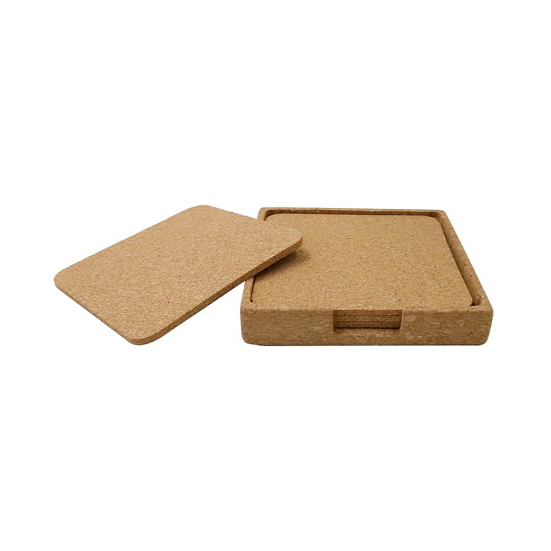 TEREVI - eco-neutral set of 4 Cork Coasters with Cork Stand detail 4