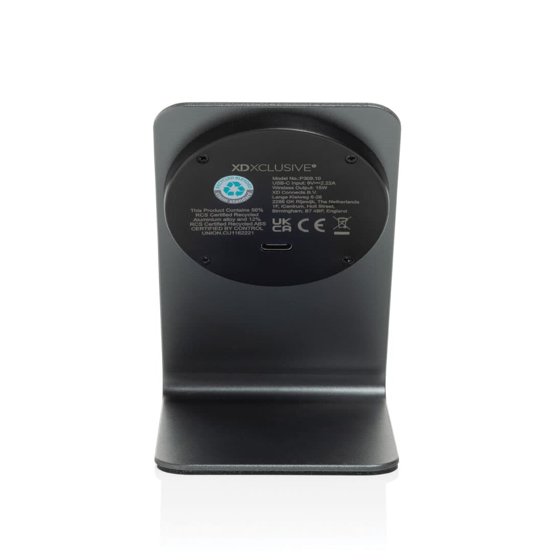 TERRA aluminum 15W magnetic wireless charging phone stand - Grey detail 6