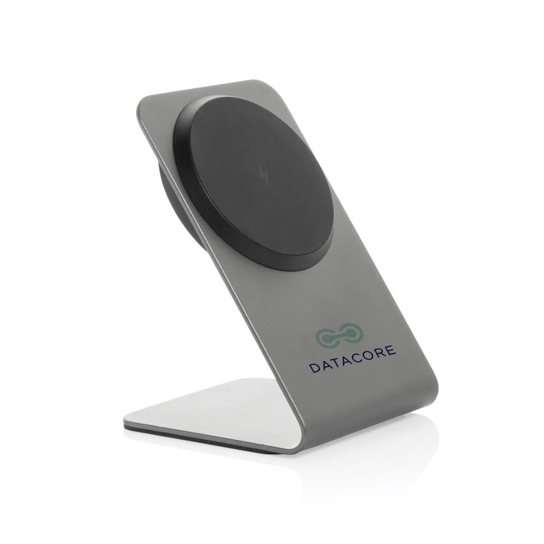 TERRA aluminum 15W magnetic wireless charging phone stand - Grey detail 7