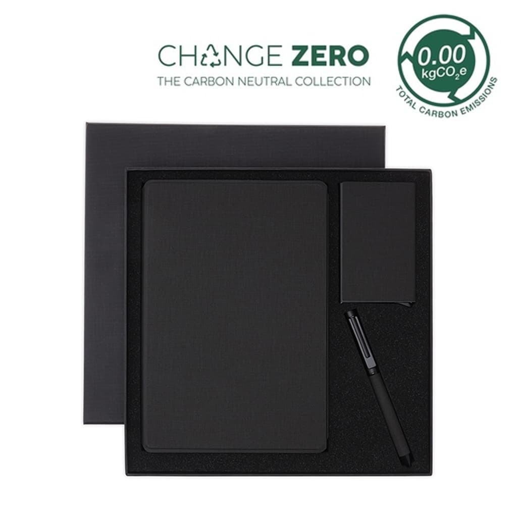 TESSIN - CHANGE ZERO Sustainable Gift Set with Refillable Notebook, Pen & Cardholder