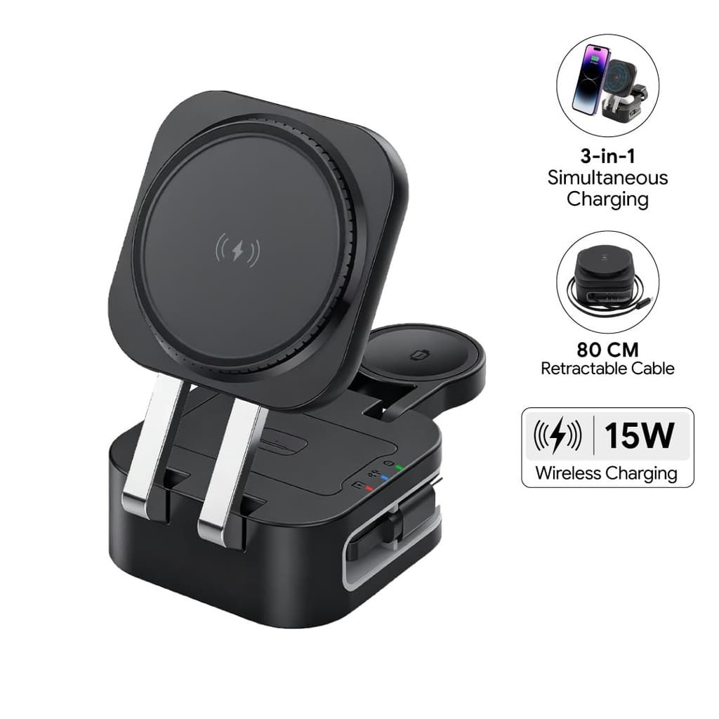 TRIODE @memorii 4 in 1 Foldable Wireless Fast Charging Station