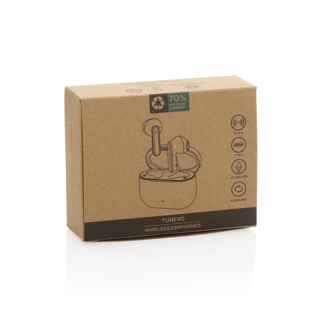 TUNEVO RCS recycled plastic wireless earbuds - Black detail 5