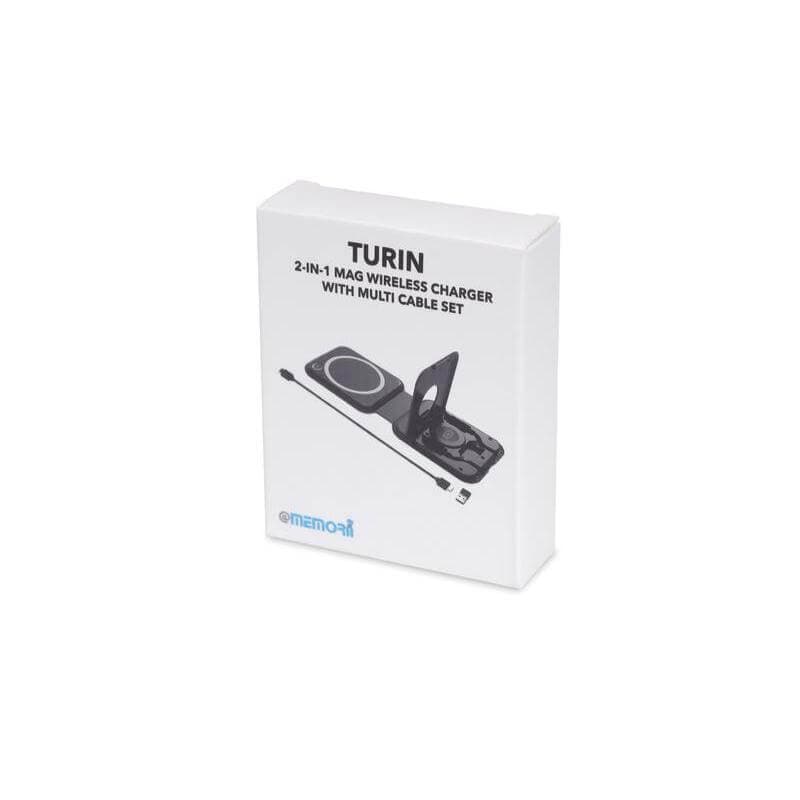 TURIN - @memorii Foldable 2-in-1 Wireless Charger and Multicable Set - Black detail 4