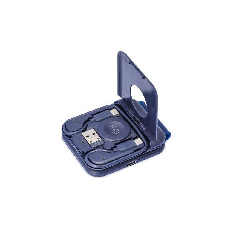 TURIN - @memorii Foldable Wireless Charger and Multicable Set - Navy Blue detail 2