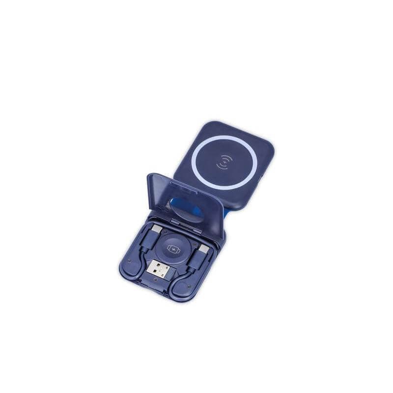 TURIN - @memorii Foldable Wireless Charger and Multicable Set - Navy Blue detail 3