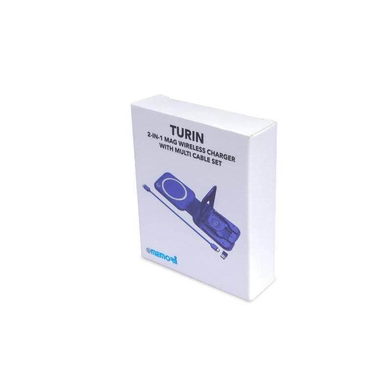 TURIN - @memorii Foldable Wireless Charger and Multicable Set - Navy Blue detail 4
