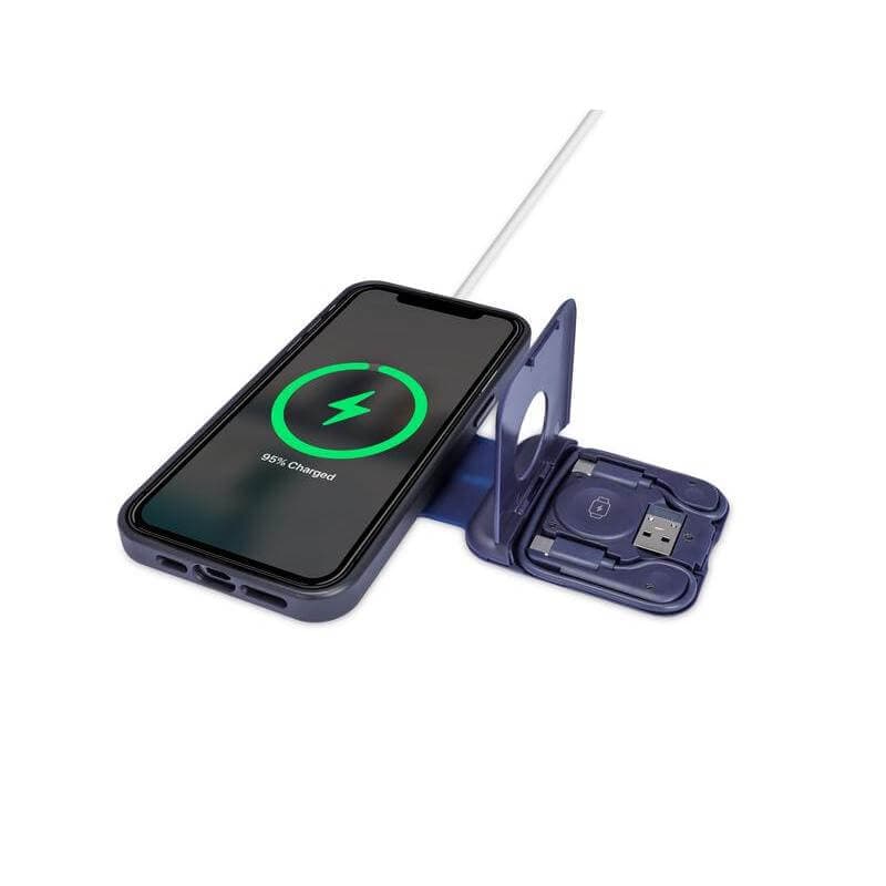 TURIN - @memorii Foldable Wireless Charger and Multicable Set - Navy Blue detail 6