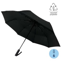 URBINO - Santhome RPET Auto-Open 23" Umbrella with SPF50 UV Protection Black