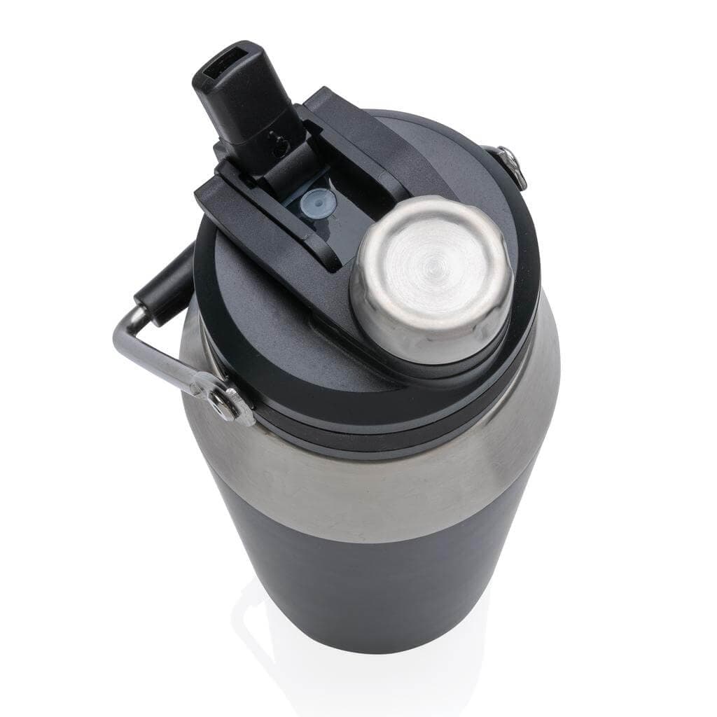 USLAR - Hans Larsen Vacuum Bottle with Solid Handle and Dual Lid - 1L - Black detail 4
