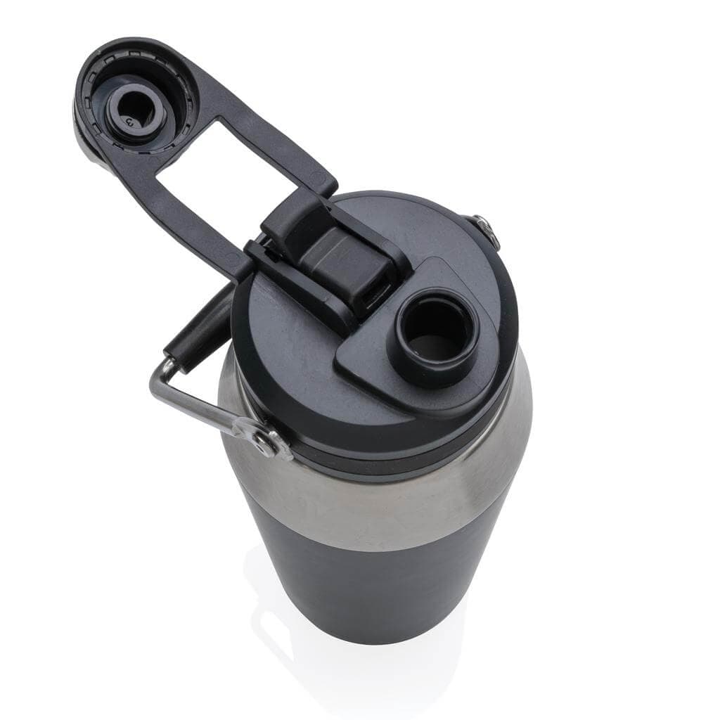 USLAR - Hans Larsen Vacuum Bottle with Solid Handle and Dual Lid - 1L - Black detail 5
