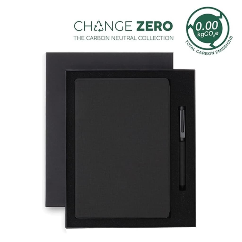 VARDIM - CHANGE ZERO Sustainable Gift Set with Refillable Notebook & Pen - Black corporate gift