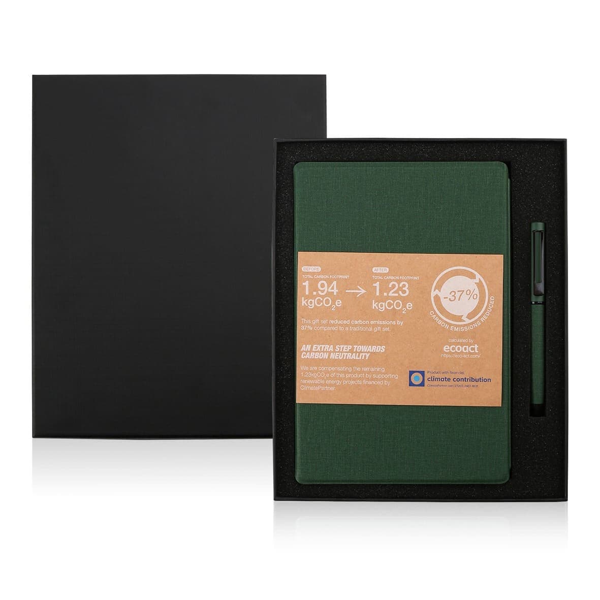 VARDIM - CHANGE ZERO Sustainable Gift Set with Refillable Notebook & Pen - Green detail 5