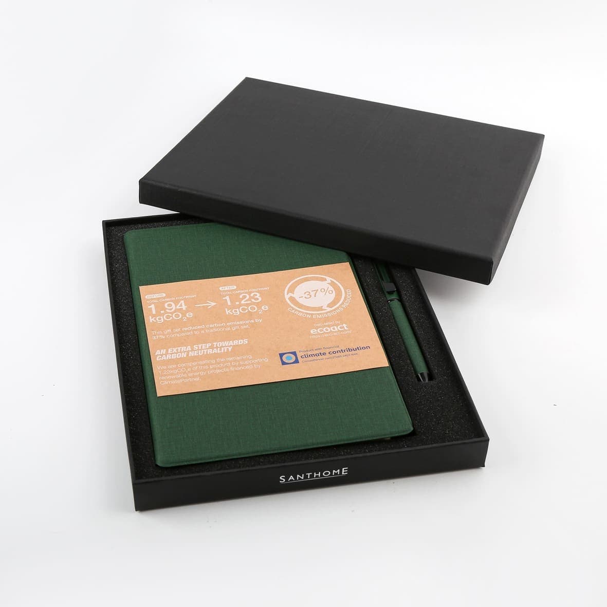 VARDIM - CHANGE ZERO Sustainable Gift Set with Refillable Notebook & Pen - Green detail 7