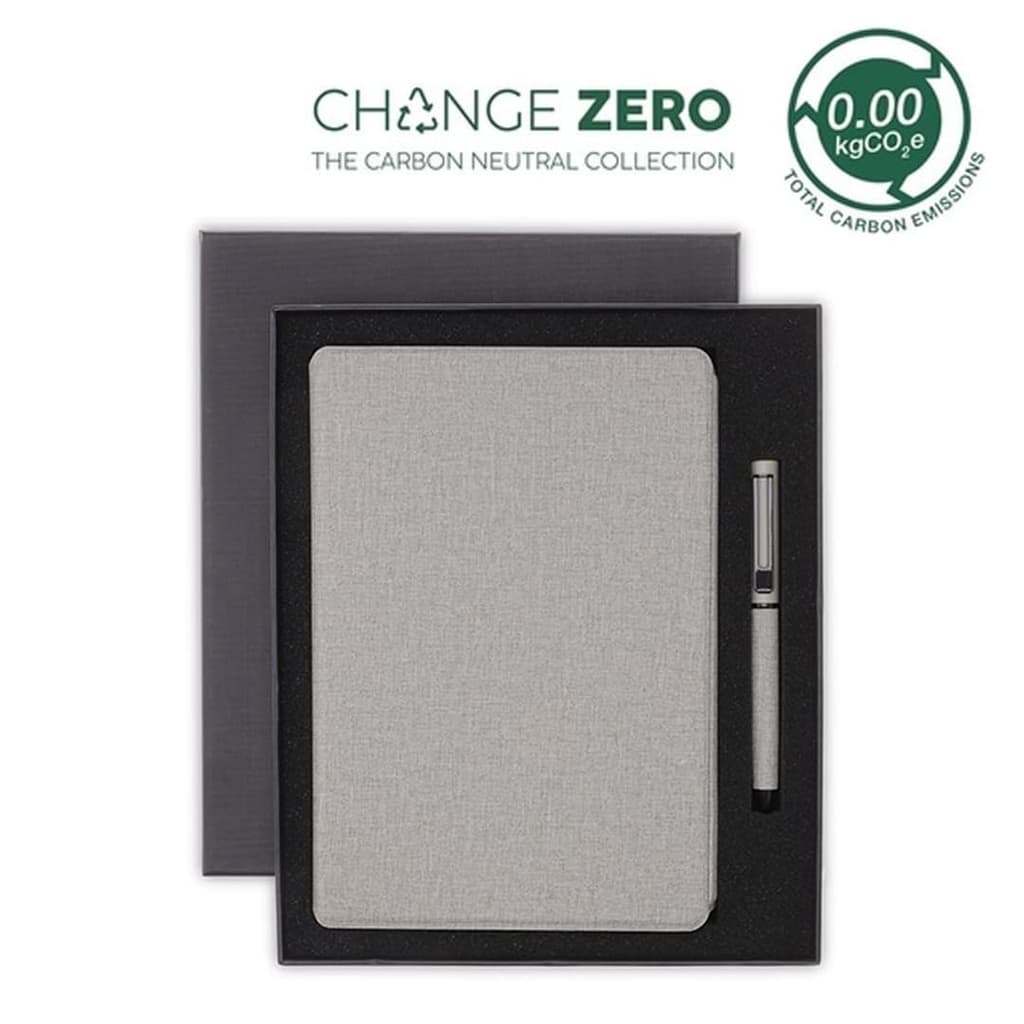 VARDIM - CHANGE ZERO Sustainable Gift Set with Refillable Notebook & Pen - Grey corporate gift