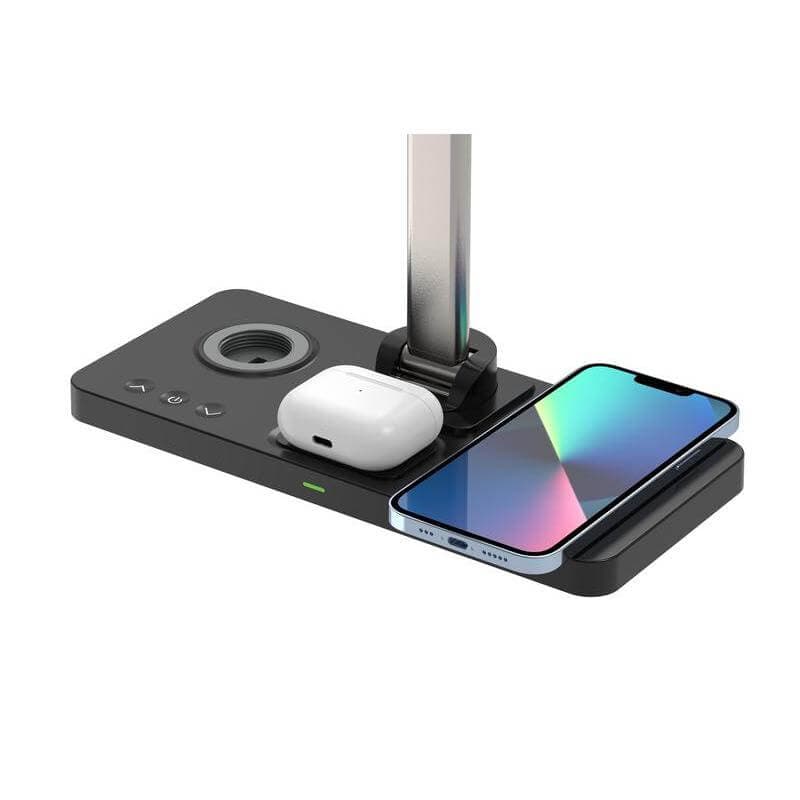 VELES - @memorii 3 in 1 Wireless Charger with Desk Lamp - Black detail 3