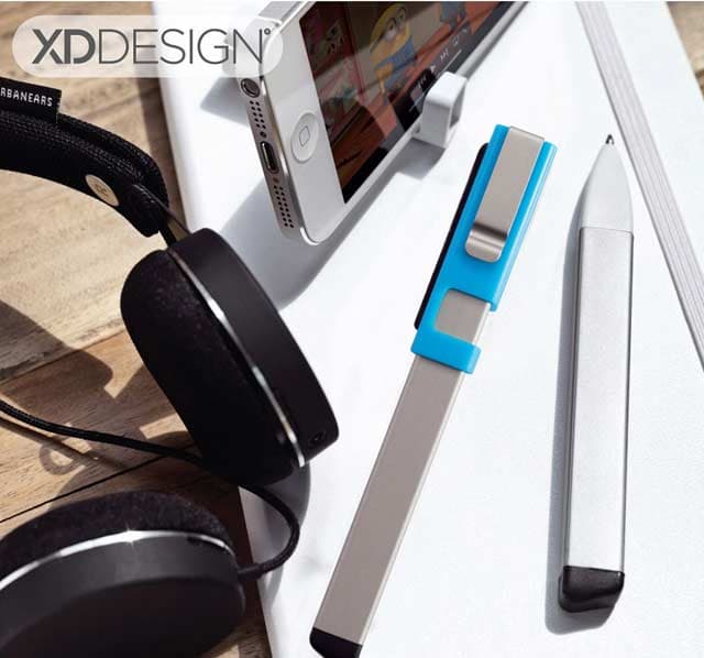 XDDESIGN Kube Metal 4 In 1 Pen - Grey/Blue detail 5
