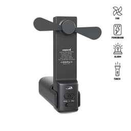 ZEPHYR - @memorii 4-in-1 Fan Powerbank, Safety Alarm & Torch Black