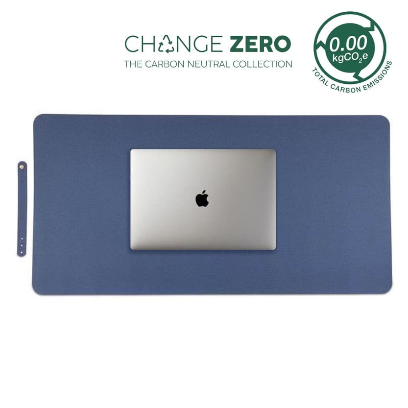 ZILE - CHANGE ZERO Recycled PU Desk Pad - Navy Blue corporate gift