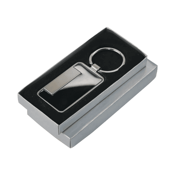 Keyon Slate – Metal Keychain Rectangle (Gunmetal Matte) detail 2