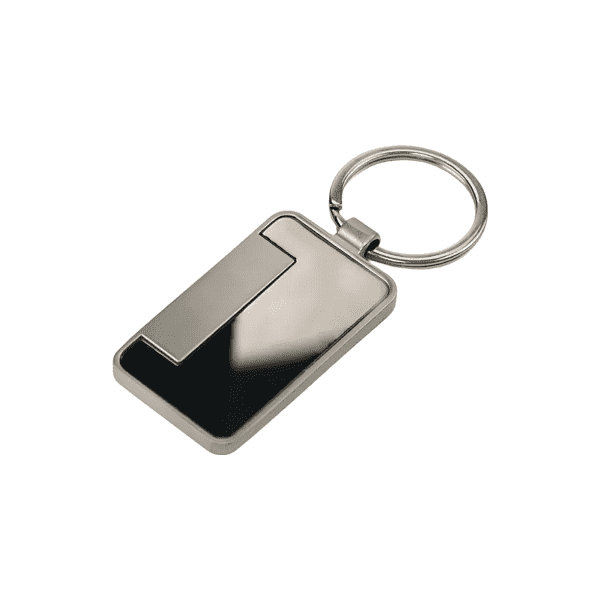 Keyon Slate – Metal Keychain Rectangle (Gunmetal Matte) detail 3