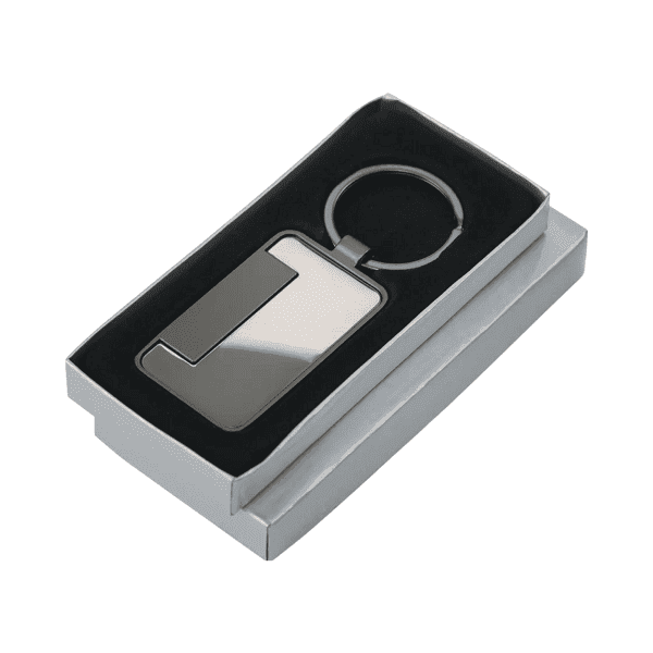 Keyon Slate – Metal Keychain Rectangle (Gunmetal Matte) detail 4