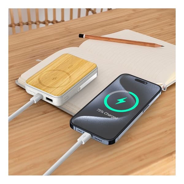 Kodori – 10,000 mAh Bamboo Phone Stand Magnetic Power Bank detail 4