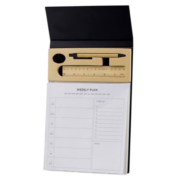 Kohea – A4 Weekly Desk Planner with Pen, Ruler and U-Clips