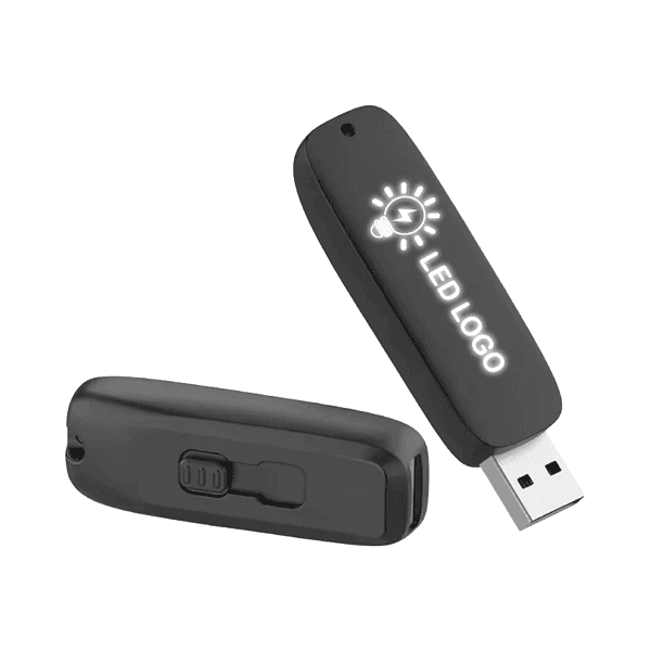 LumoSlide – Light LED Logo USB with Slide Button 64 GB detail 2