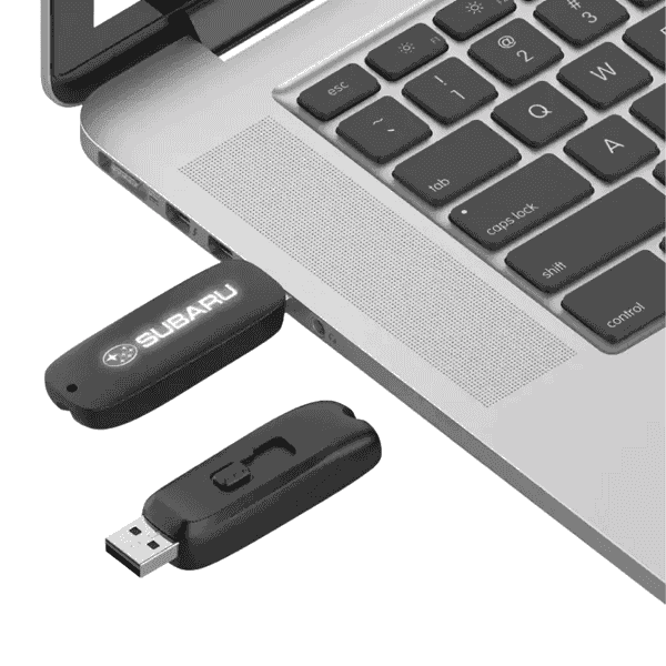 LumoSlide – Light LED Logo USB with Slide Button 64 GB detail 3