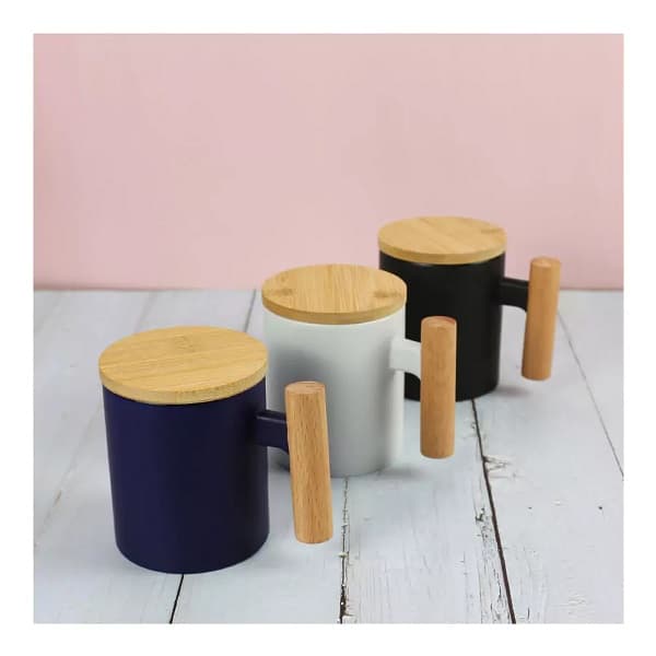 Bodhi – 380 ML Ceramic Mug with Bamboo Handle and Lid detail 4