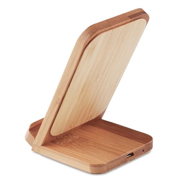 Quadri – Bamboo 5W Wireless Charger with Phone Stand detail 2