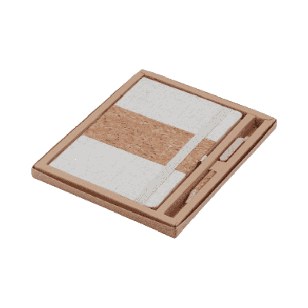 Zacata – Cork and Linen A5 Notebook and Pen Set detail 2