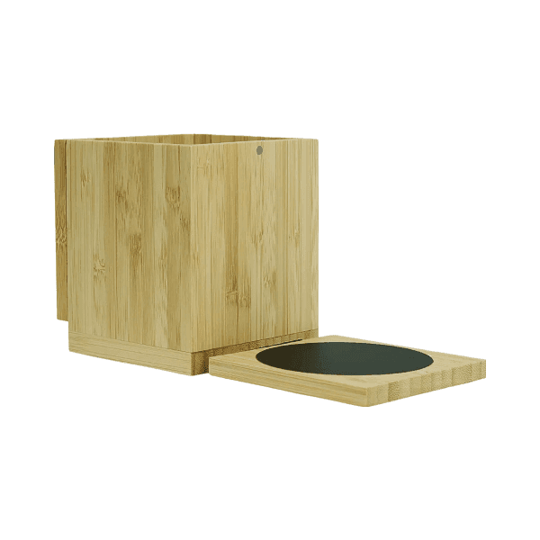 Oakline – Foldable Bamboo Fast Wireless Charging Pad (15W) with Mug Warmer & Pen Holder detail 4