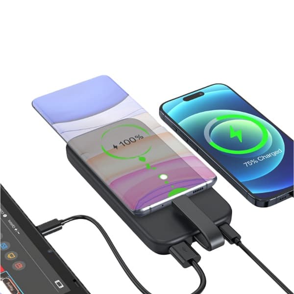Ofos – 10,000 mAh PD Power Bank with Light Up Logo and Built in Cable detail 4