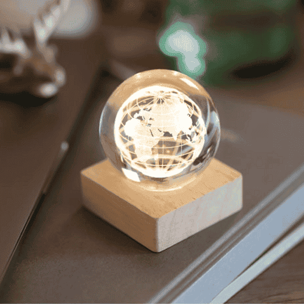 Orbis – Glass Globe Ball with LED Light detail 2