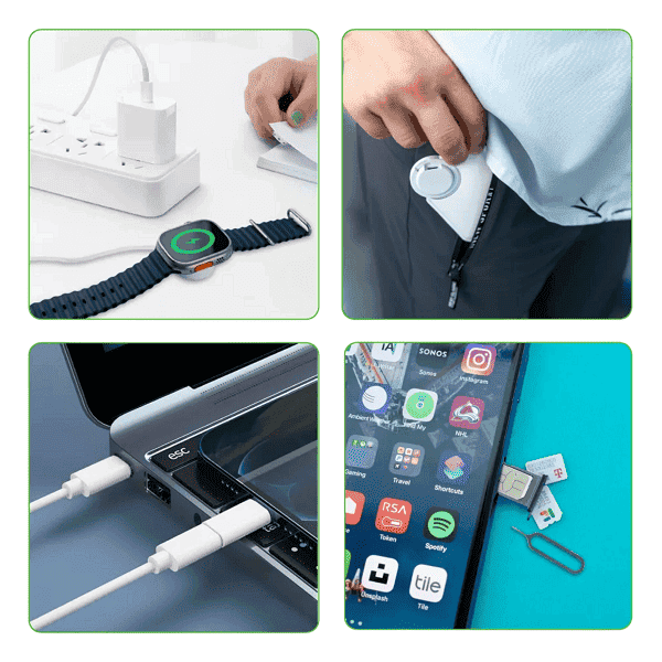 Poweroo – Charging Cable Kit 60W with iWatch Charging Pad in Leather Pouch detail 4
