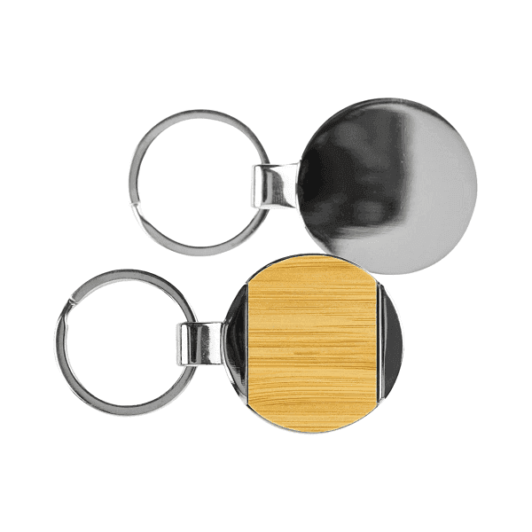 Vekko – Round Bamboo and Metal Key Holder detail 2
