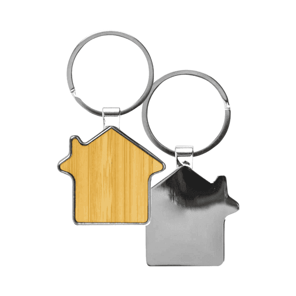 Gururi – House Shaped Bamboo and Metal Key Holder detail 2