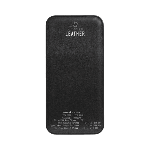 Clave – 10,000 mAh Wireless Recycled Leather PD Power Bank detail 2