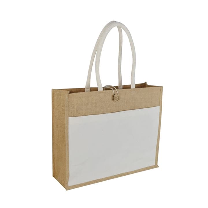 Popuvi – Jute Bag with Canvas Pocket