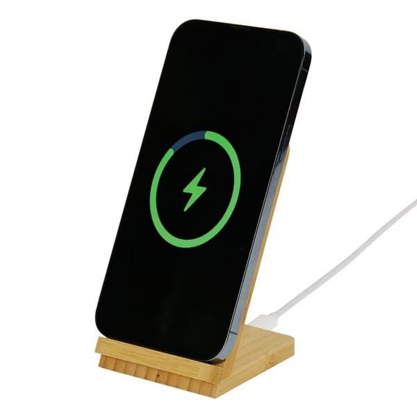 Simtang – 15W Bamboo and Recycled Phone Stand Wireless Charger detail 2