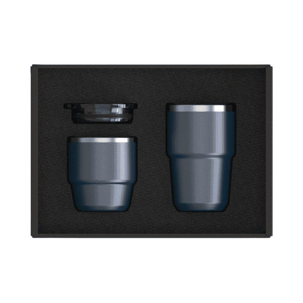 Sora – Recycled Stainless Steel Stackable Mug Set 180/240 ML detail 2