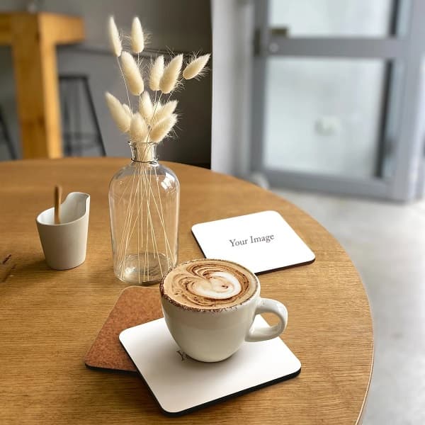 Taika – Basic White Top Square Coasters detail 2