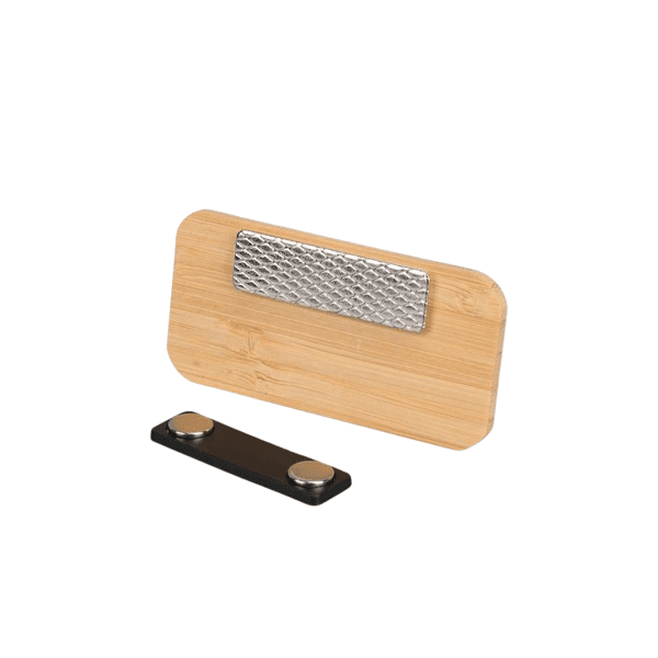 Nochi – Bamboo Name Badge with Magnet detail 2